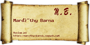 Maróthy Barna névjegykártya