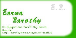 barna marothy business card